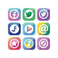 Social Media Icon Set Collection for websites and mobile applications. vector