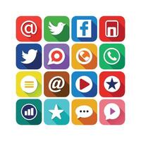Social Media Icon Set Collection for websites and mobile applications. vector