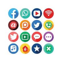 Social Media Icon Set Collection for websites and mobile applications. vector