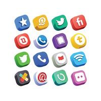 Social Media Icon Set Collection for websites and mobile applications. vector