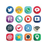 Social Media Icon Set Collection for websites and mobile applications. vector