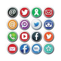 Social Media Icon Set Collection for websites and mobile applications. vector