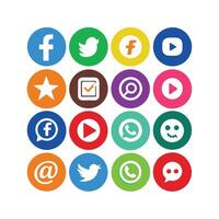 Social Media Icon Set Collection for websites and mobile applications. vector