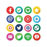 Social Media Icon Set Collection for websites and mobile applications. vector