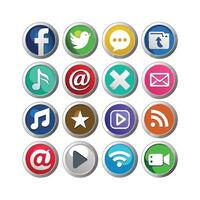Social Media Icon Set Collection for websites and mobile applications. vector
