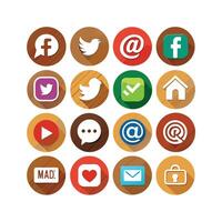 Social Media Icon Set Collection for websites and mobile applications. vector