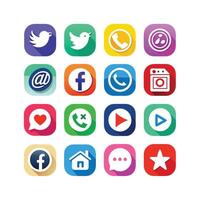 Social Media Icon Set Collection for websites and mobile applications. vector
