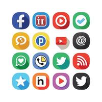 Social Media Icon Set Collection for websites and mobile applications. vector