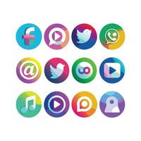 Social Media Icon Set Collection for websites and mobile applications. vector