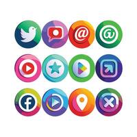 Social Media Icon Set Collection for websites and mobile applications. vector