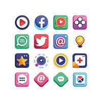 Social Media Icon Set Collection for websites and mobile applications. vector