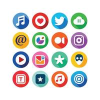 Social Media Icon Set Collection for websites and mobile applications. vector