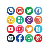 Social Media Icon Set Collection for websites and mobile applications. vector