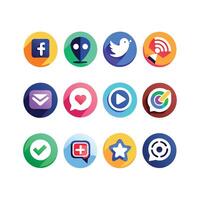 Social Media Icon Set Collection for websites and mobile applications. vector
