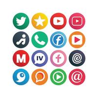 Social Media Icon Set Collection for websites and mobile applications. vector