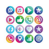 Social Media Icon Set Collection for websites and mobile applications. vector