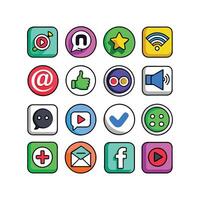 Social Media Icon Set Collection for websites and mobile applications. vector