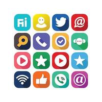Social Media Icon Set Collection for websites and mobile applications. vector
