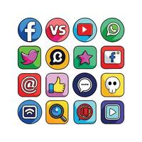Social Media Icon Set Collection for websites and mobile applications. vector