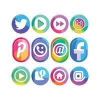 Social Media Icon Set Collection for websites and mobile applications. vector