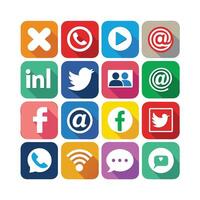 Social Media Icon Set Collection for websites and mobile applications. vector