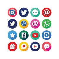 Social Media Icon Set Collection for websites and mobile applications. vector