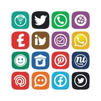 Social Media Icon Set Collection for websites and mobile applications. vector