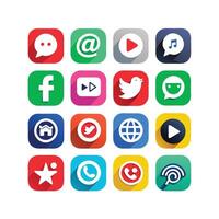 Social Media Icon Set Collection for websites and mobile applications. vector