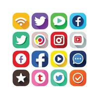 Social Media Icon Set Collection for websites and mobile applications. vector
