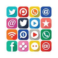 Social Media Icon Set Collection for websites and mobile applications. vector