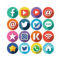 Social Media Icon Set Collection for websites and mobile applications. vector