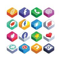Social Media Icon Set Collection for websites and mobile applications. vector