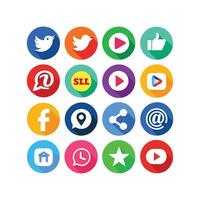 Social Media Icon Set Collection for websites and mobile applications. vector