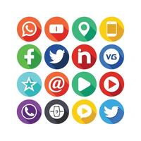 Social Media Icon Set Collection for websites and mobile applications. vector