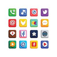 Social Media Icon Set Collection for websites and mobile applications. vector