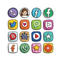 Social Media Icon Set Collection for websites and mobile applications. vector