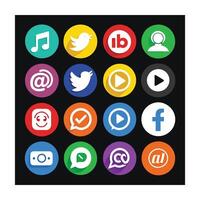 Social Media Icon Set Collection for websites and mobile applications. vector