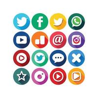 Social Media Icon Set Collection for websites and mobile applications. vector