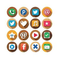 Social Media Icon Set Collection for websites and mobile applications. vector