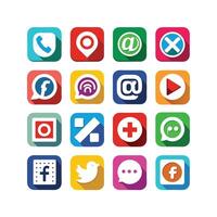 Social Media Icon Set Collection for websites and mobile applications. vector