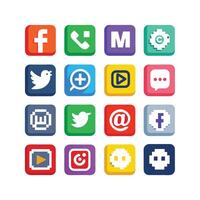 Social Media Icon Set Collection for websites and mobile applications. vector