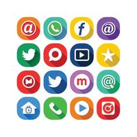 Social Media Icon Set Collection for websites and mobile applications. vector