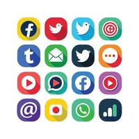 Social Media Icon Set Collection for websites and mobile applications. vector