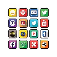 Social Media Icon Set Collection for websites and mobile applications. vector