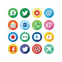 Social Media Icon Set Collection for websites and mobile applications. vector