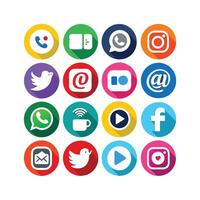 Social Media Icon Set Collection for websites and mobile applications. vector