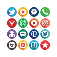 Social Media Icon Set Collection for websites and mobile applications. vector