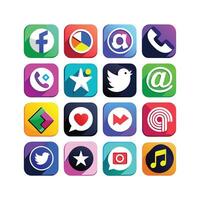 Social Media Icon Set Collection for websites and mobile applications. vector