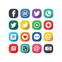 Social Media Icon Set Collection for websites and mobile applications. vector