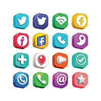 Social Media Icon Set Collection for websites and mobile applications. vector